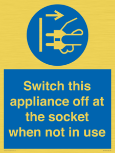 Switch this appliance off at the socket when not in use
